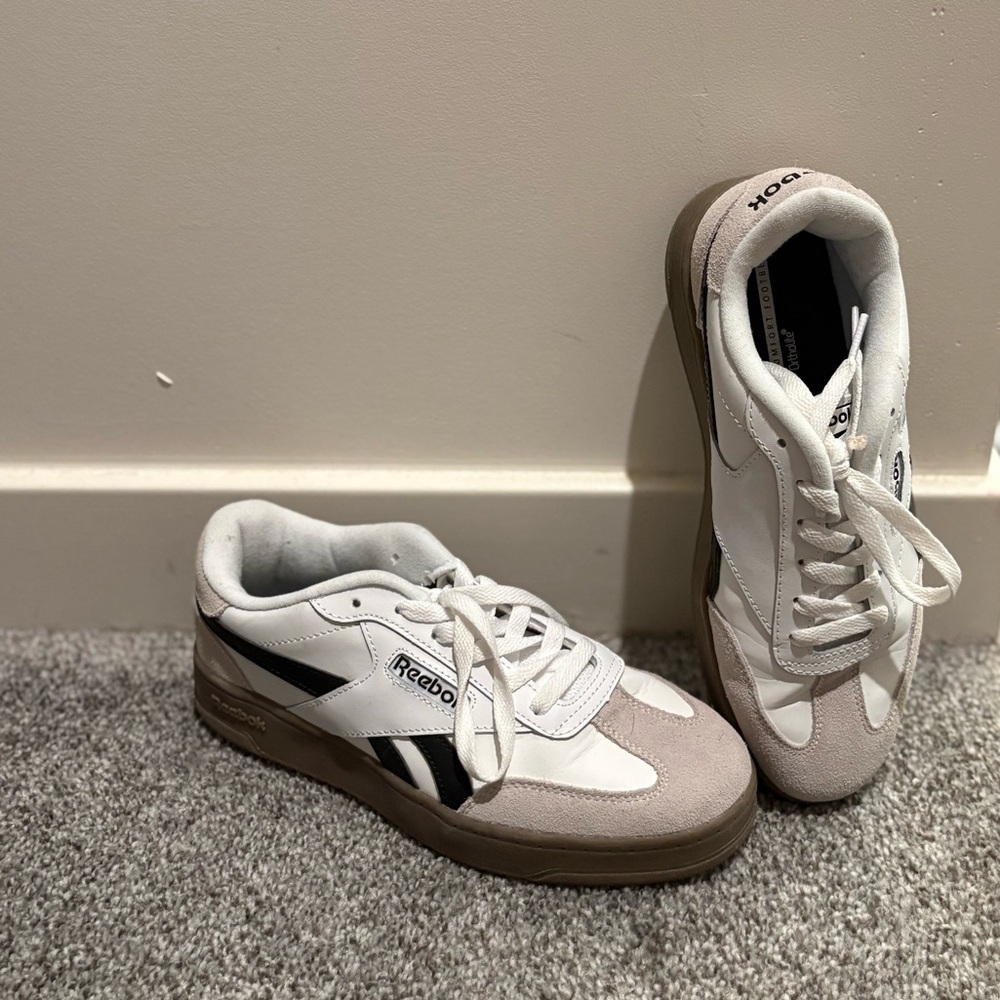 Reebok Classic White and Black Sneakers